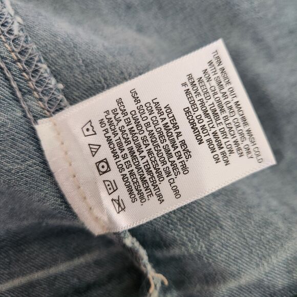 Bongo Rhinestone Pocket Vest Women XL Embellished Stretch Blue Denim Button Jean - Picture 5 of 11